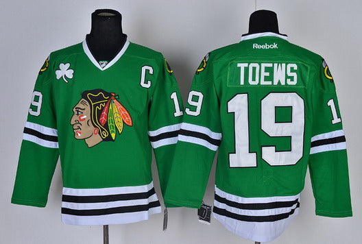 Jonathan Towes Chicago Blackhawks green jersey