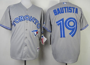 Jose Bautista Toronto Blue Jays gray jersey