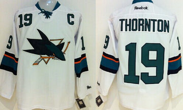 Joe Thornton San Jose Sharks white jersey