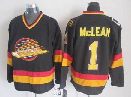 Kirk McLean Vancouver Canucks black Throwback jersey