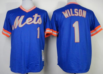 Mookie Wilson New York Mets blue Throwback jersey