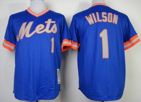 Mookie Wilson New York Mets blue Throwback jersey