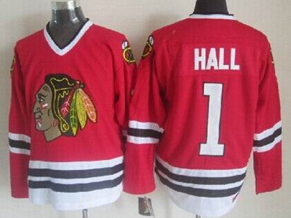 Glenn Hall Chicago Blackhawks red Throwback jersey