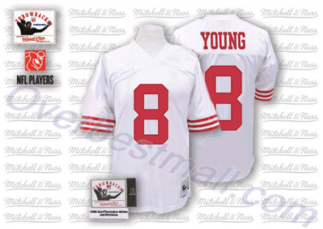 Steve Young San Francisco 49ers white jersey