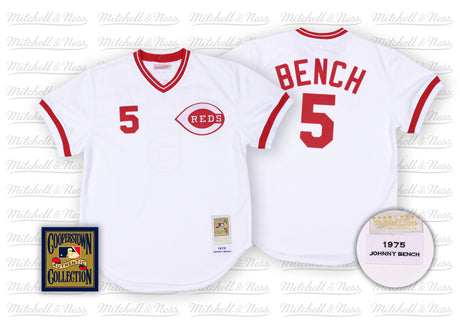 Johnny Bench Cincinnati Reds white Throwback jersey