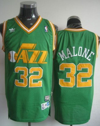 Karl Malone Utah Jazz green Throwback jersey