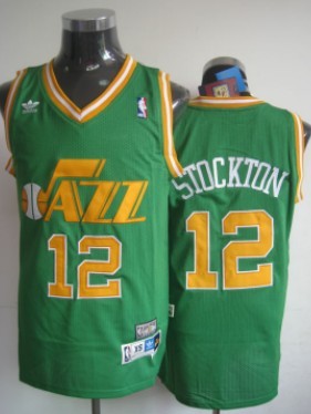 John Stockton Utah Jazz green Throwback jersey