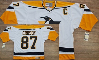 Sidney Crosby Pittsburgh Penguins white Throwback jersey