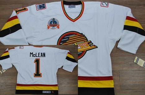 Kirk McLean Vancouver Canucks white Throwback jersey