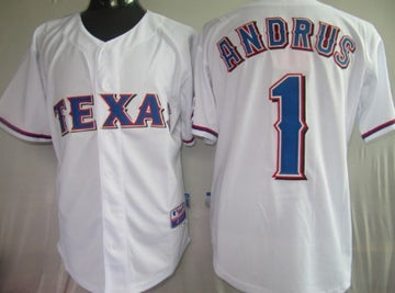 Elvis Andrus Texas Rangers white jersey