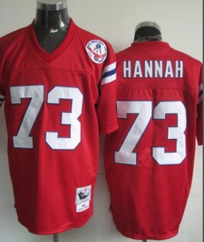 John Hannah New England Patriots red Throwback jersey