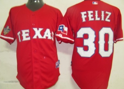 Feliz Texas Rangers red jersey