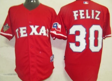 Feliz Texas Rangers red jersey
