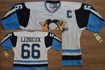 Mario Lemieux Pittsburgh Penguins white Throwback jersey
