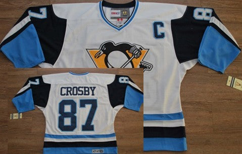 Sidney Crosby Pittsburgh Penguins white Throwback jersey