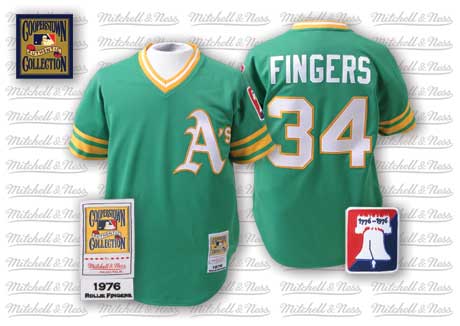 Rollie Fingers Oakland Athletics green Road jersey