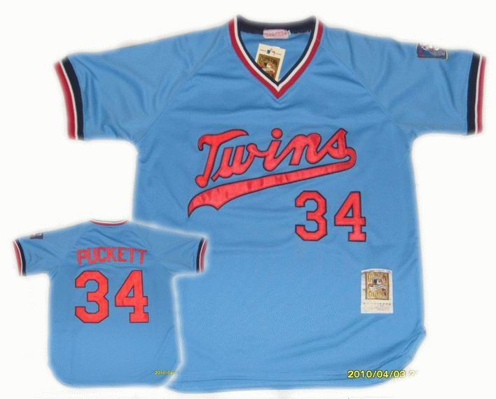 Puckett Minnesota Twins blue Throwback jersey