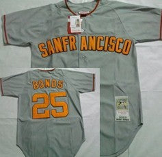 Barry Bonds San Francisco Giants gray Throwback jersey