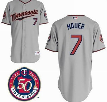 Joe Mauer Minnesota Twins grey jersey