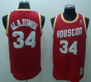 Hakeem Olajuwon Houston Rockets red Throwback jersey