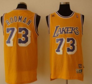 Dennis Rodman Los Angeles Lakers yellow Throwback jersey