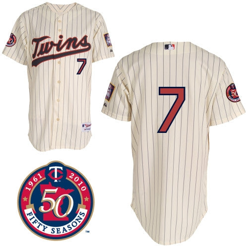 Joe Mauer Minnesota Twins cream jersey