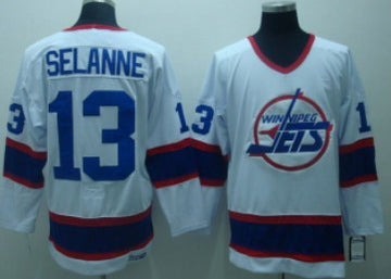 Teemu Selanne Winnipeg Jets white Throwback jersey