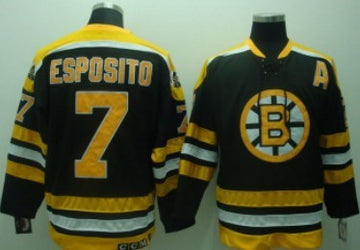 Phil Esposito Boston Bruins black Throwback jersey