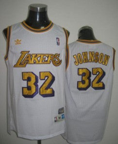 Magic Johnson Los Angeles Lakers white Throwback jersey