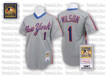 Mookie Wilson New York Mets gray Throwback jersey