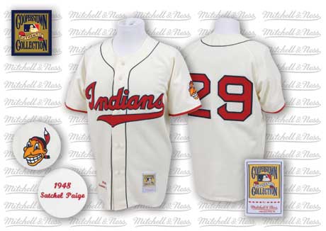 Satchel Paige Cleveland Guardians cream Throwback jersey