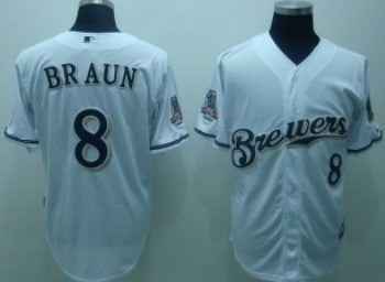 Ryan Braun Milwaukee Brewers white jersey