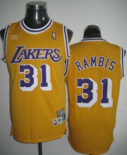 Kurt Rambis Los Angeles Lakers yellow Throwback jersey