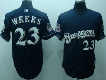 Rickie Weeks Milwaukee Brewers navy jersey