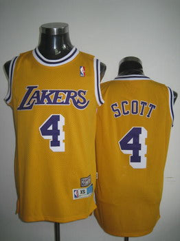 Byron Scott Los Angeles Lakers yellow Throwback jersey