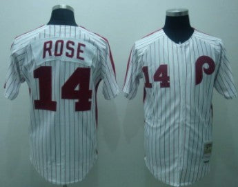 Rose Philadelphia Phillies white Throwback jersey