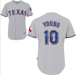 Michael Young Texas Rangers gray jersey