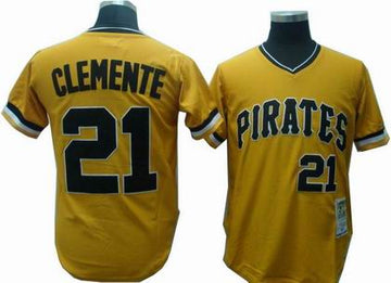 Roberto Clemente Pittsburgh Pirates yellow Throwback jersey