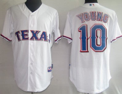 Michael Young Texas Rangers white jersey