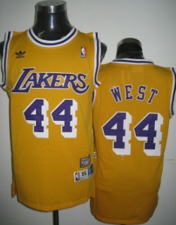 Jerry West Los Angeles Lakers yellow Throwback jersey
