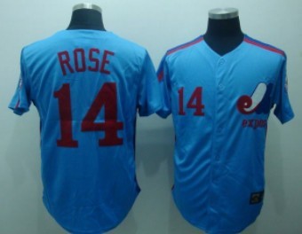 Rose Washington Nationals blue Throwback jersey