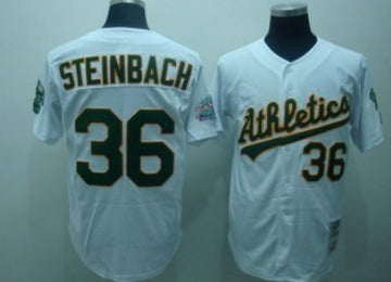 Steinbach Oakland Athletics white Throwback jersey