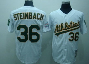 Steinbach Oakland Athletics white Throwback jersey