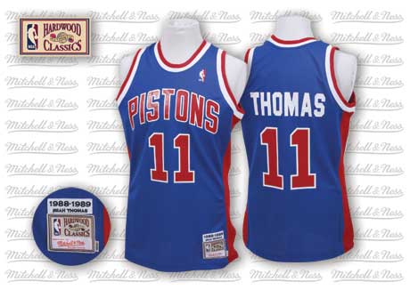 Isiah Thomas Detroit Pistons blue Throwback jersey