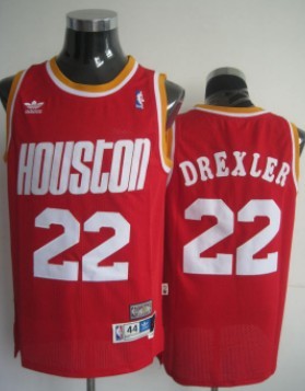 Clyde Drexler Houston Rockets red Throwback jersey