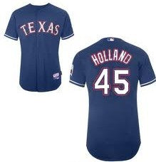 Derek Holland Texas Rangers navy jersey