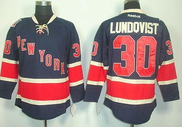 Henrik Lundqvist New York Rangers navy Third jersey