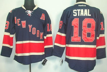 Marc Staal New York Rangers navy jersey