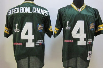 Super Bowl Champs Green Bay Packers green Throwback jersey