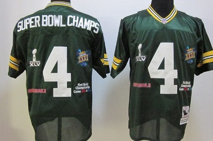 Super Bowl Champs Green Bay Packers green Throwback jersey